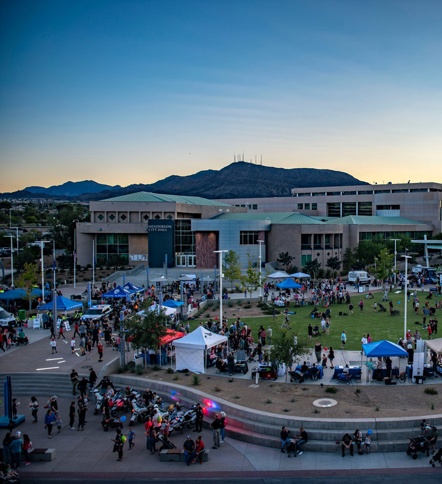 Close Aerial View of the City Of Henderson